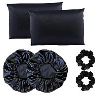Imagem do produto Kit completo cetim anti frizz 2 fronhas + 2 touca+...