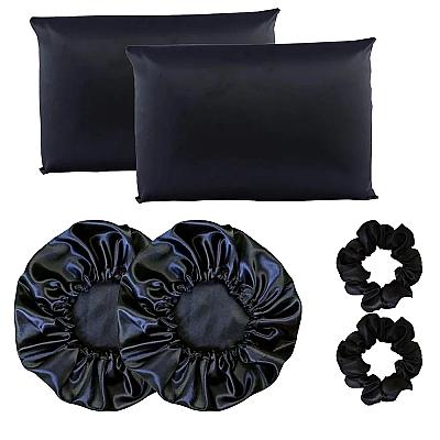 Imagem do produto Kit completo cetim anti frizz 2 fronhas + 2 touca+...