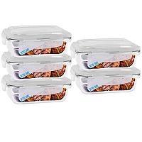 Imagem do produto PRATICASA Conjunto 5 Potes Vidro Hermético Mantime...