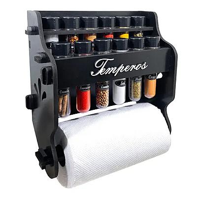 Imagem do produto Porta Temperos/Condimentos MDF kit 12 Tubetes + Su...